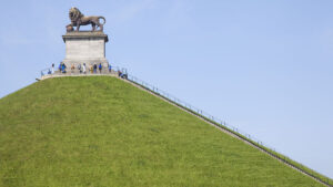 The Lion of Waterloo, the artificial mound symbol of the english victory against the army of the french Emperor Napoleon