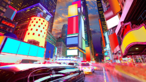 Times Square Manhattan New York deleted ads. Times Square Manhattan New York all the ads deleted US