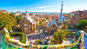 Skyline of Barcelona from Park Guell