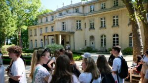School group on a History Tour in Berlin at the House of the Wannsee Conference