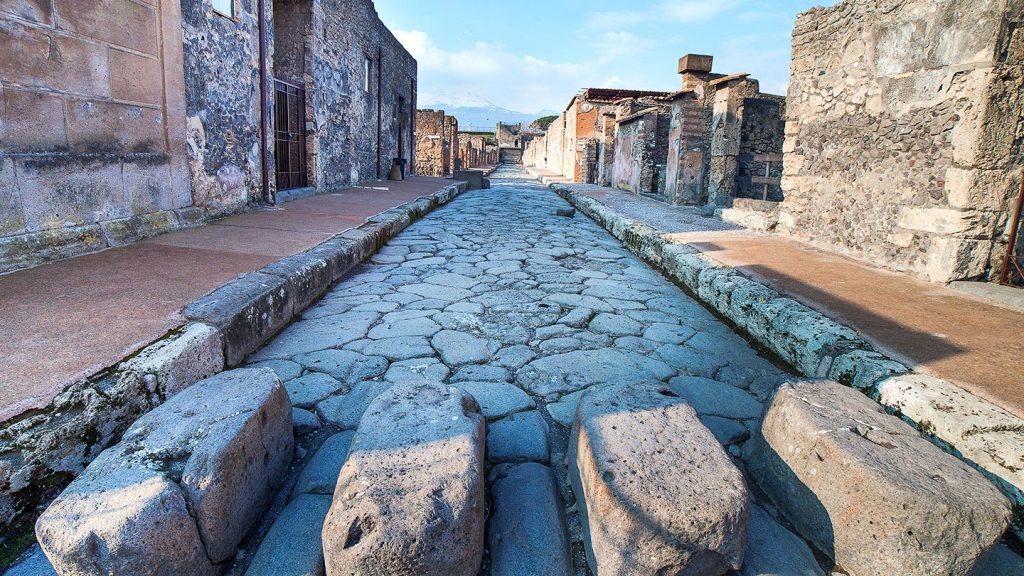 A stunning view of the streets Pompeii