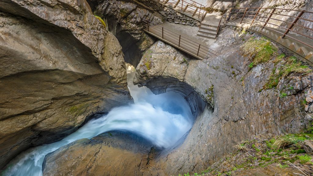 Visit Trummelbach Falls with School Geography Trips to Switzerland
