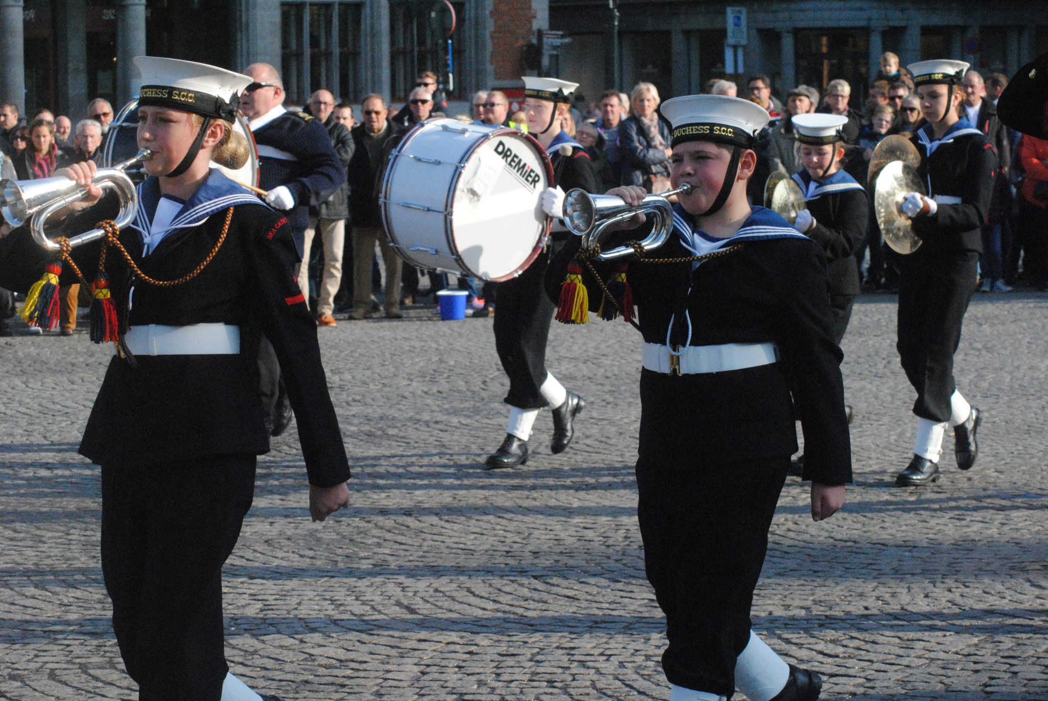 Biggleswade Sea Cadet Marching Band - Bruges Market Square (75)
