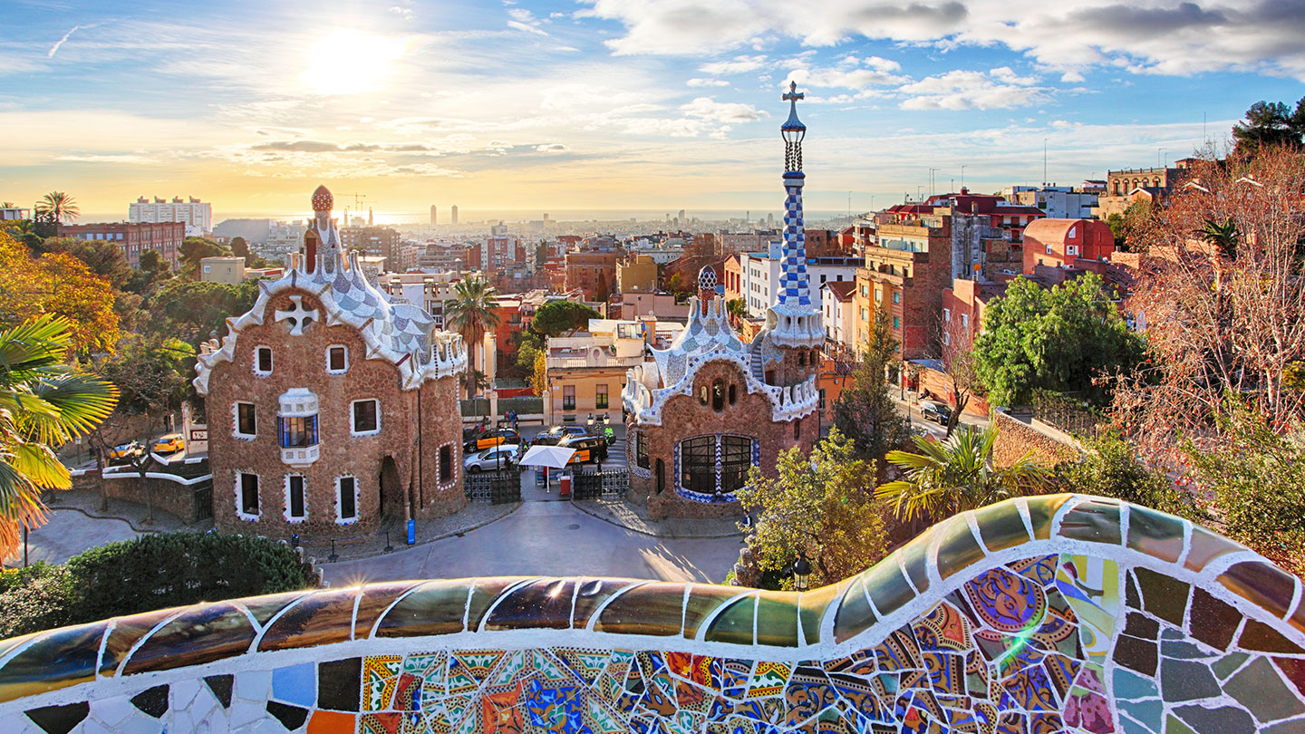 The colourful Park Güell by Antoni Gaudí in Barcelona