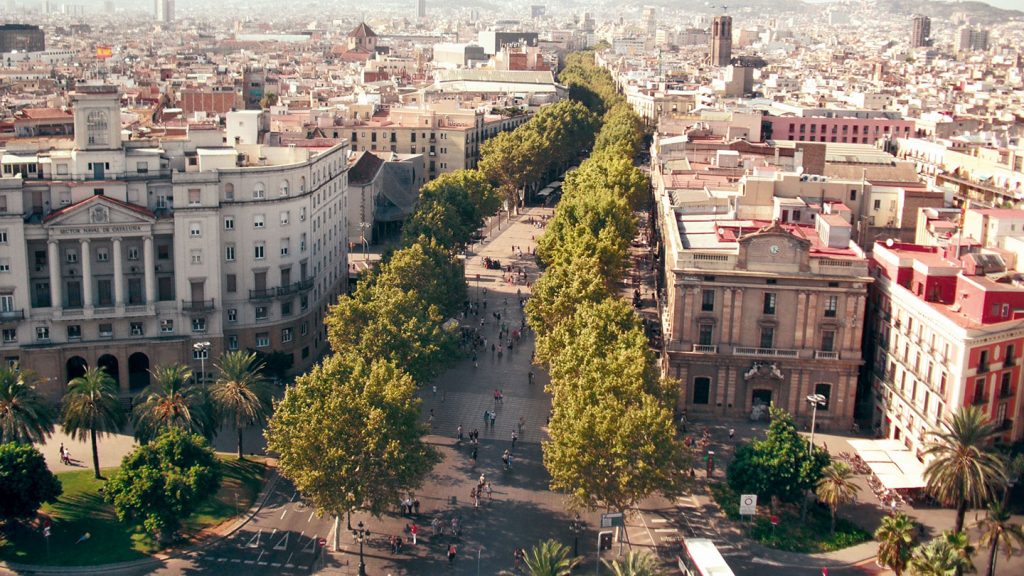 Aerial shot of Barcelona