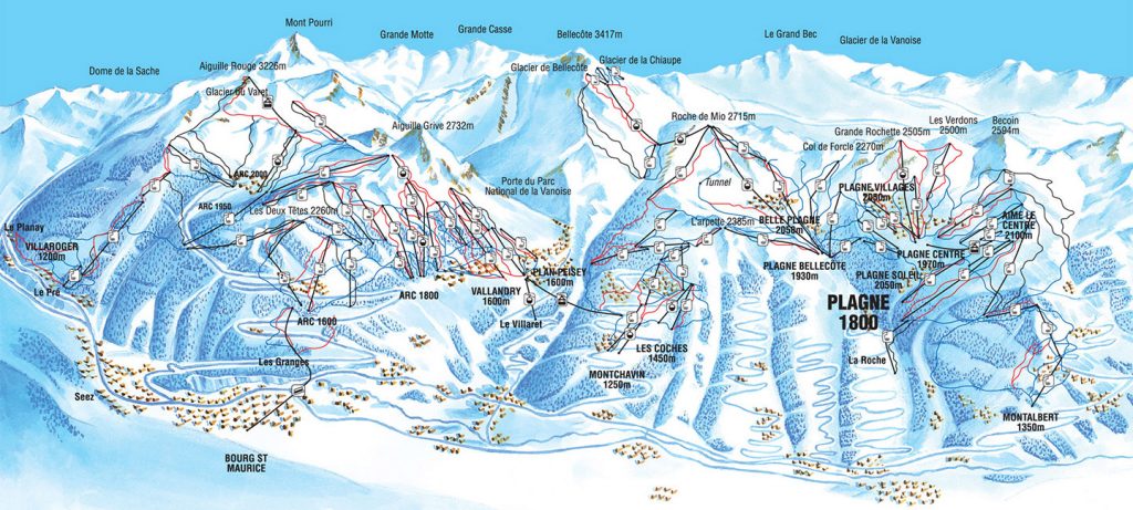 la plagne piste map