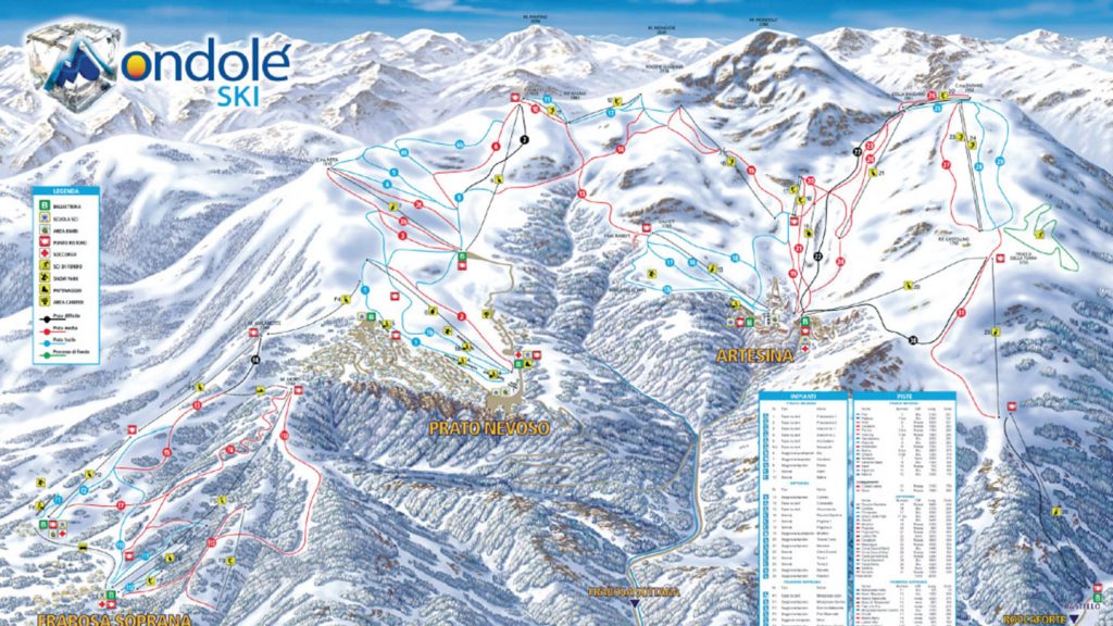 Illustrated Prato Nevoso Ski/Piste Map