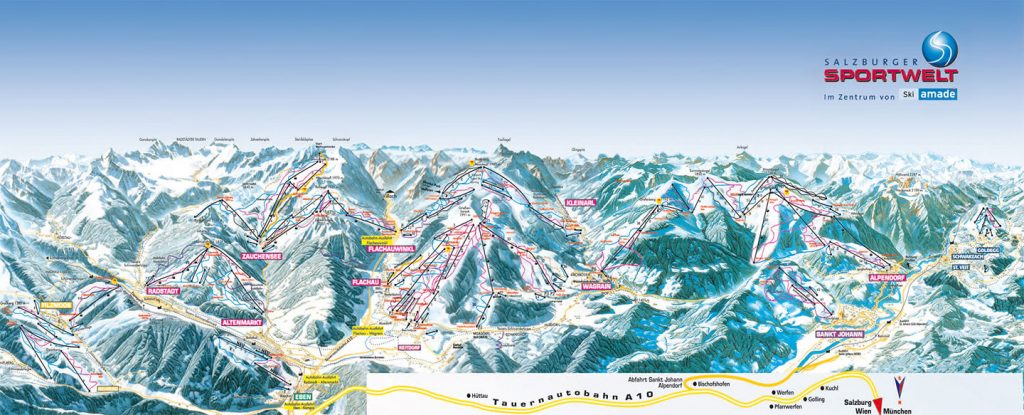 Salzburger Sportwelt piste map