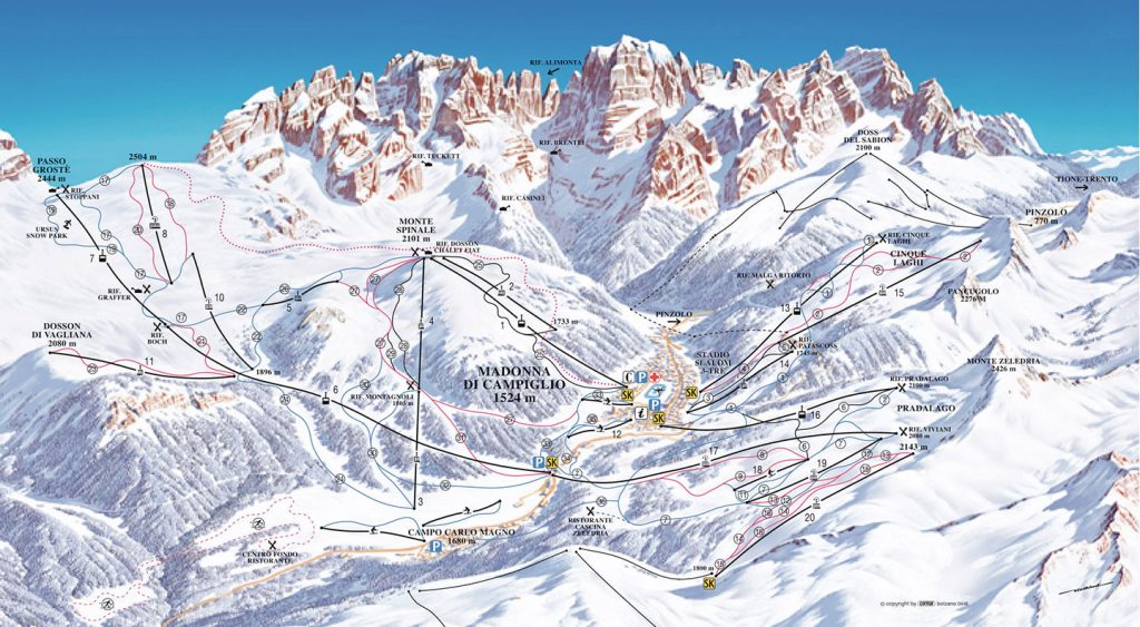 Madonna Piste map