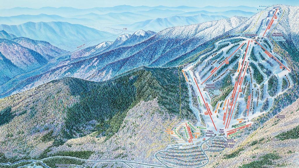 Illustrated Waterville Valley piste map