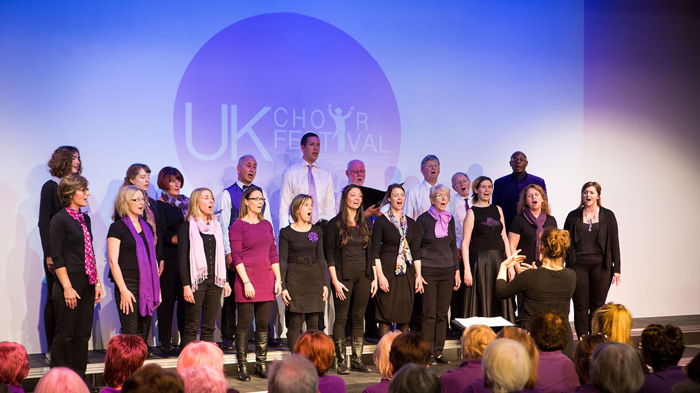 A choir performing at The UK Choir Festival