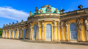 Palace of Sanssouci, Potsdam, Germany. The palace of Sanssouci (Schloss Sanssouci) - residence of Frederick the Great, King of Prussia in Potsdam, near Berlin, Germany