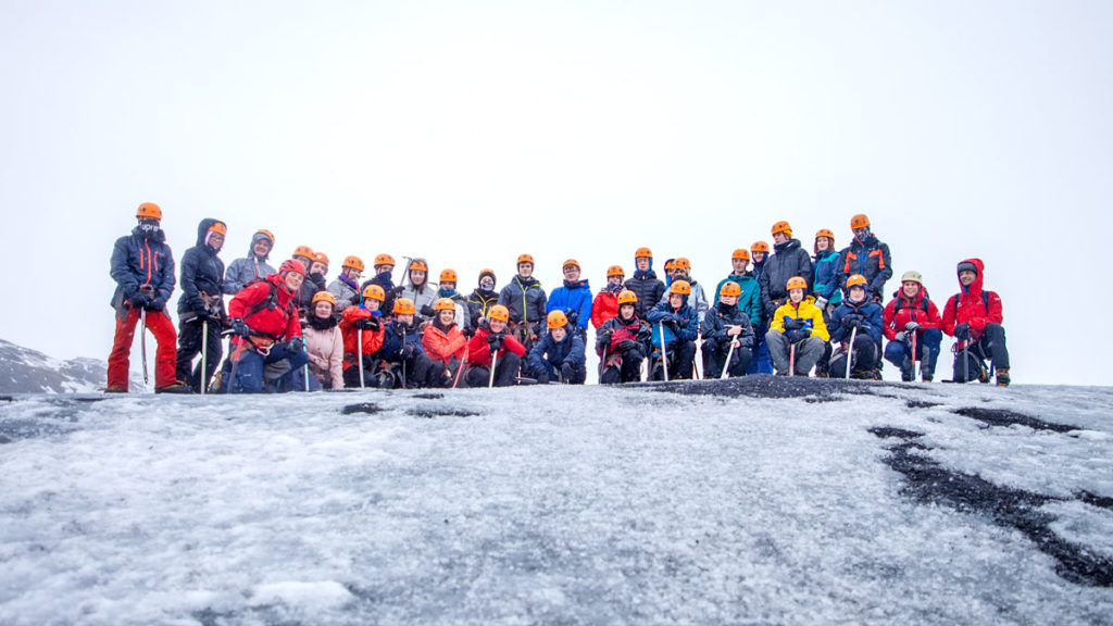 Group photo of a class of students on an Iceland School Geography Trip