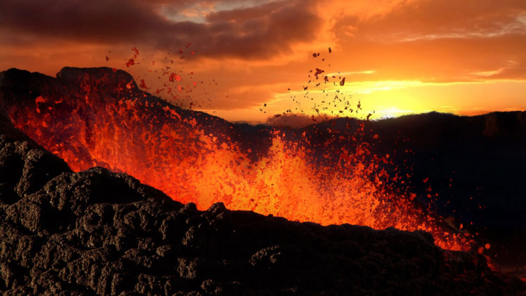 Volcano erupting in Iceland