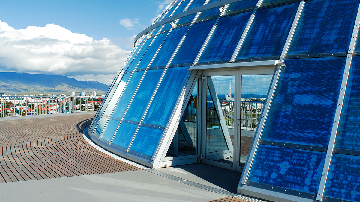 View of the exterior of Perlan in Reykjavik center, Iceland