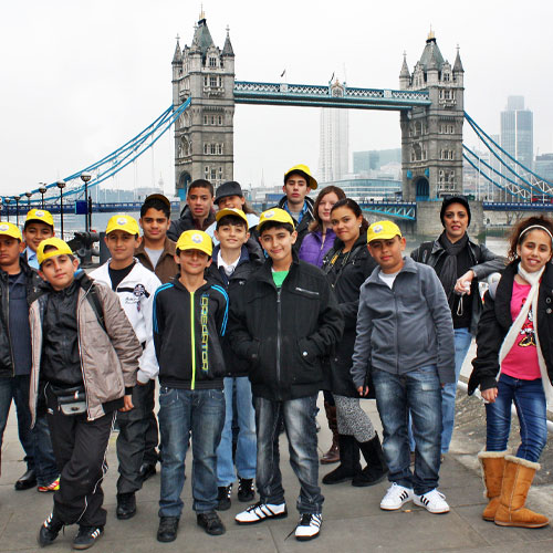 School children on a Business Studies School Trip in London