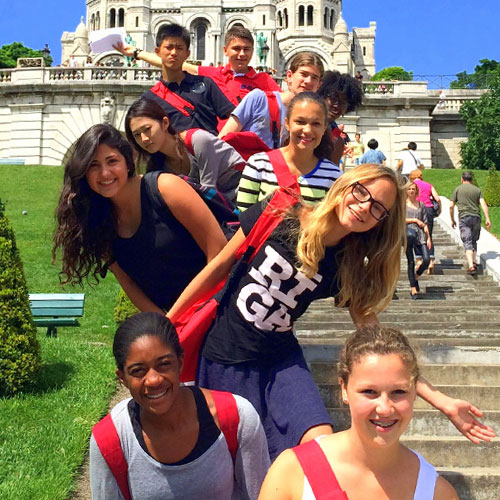 School pupils on a trip to France