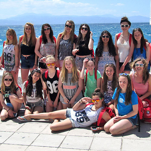 School kids having fun in Greece