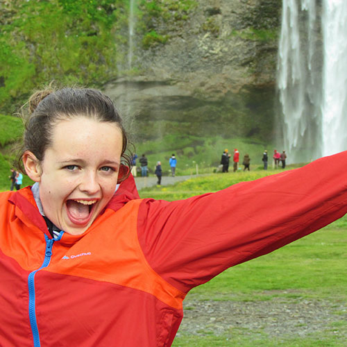 School kids having fun in Iceland