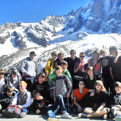 School pupils on a school trip to Switzerland