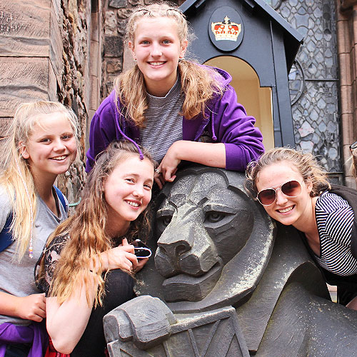 School pupils in London on a School Trip