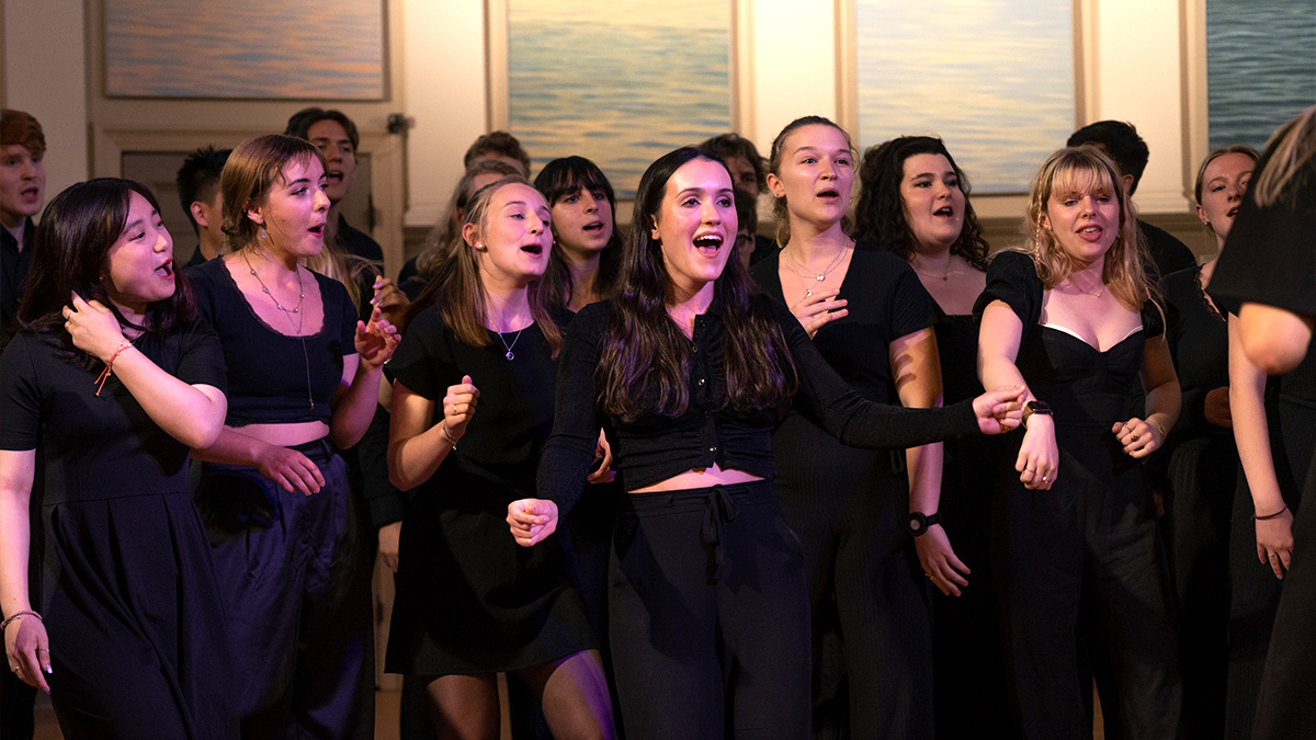 Mussoc choir performing in Edinburgh, UK