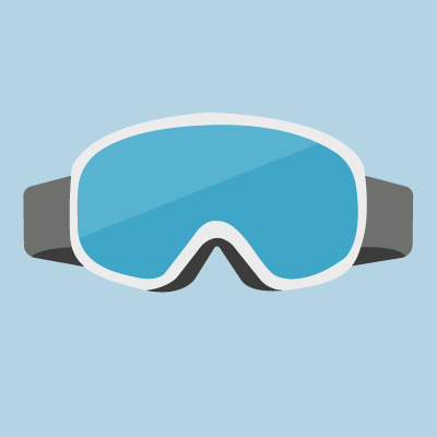 Colourful graphic of ski goggles