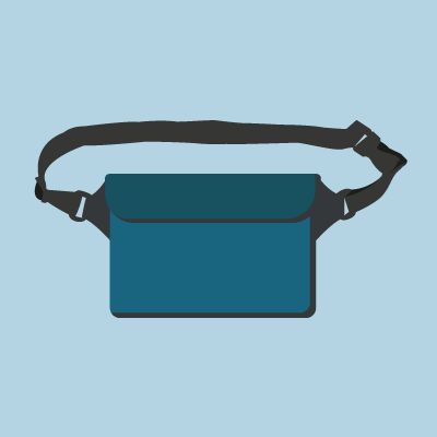 colourful graphic of waterproof pouch