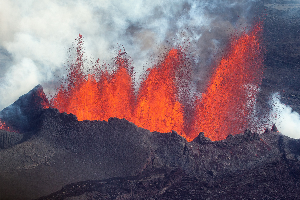 Volcano erupting in Iceland