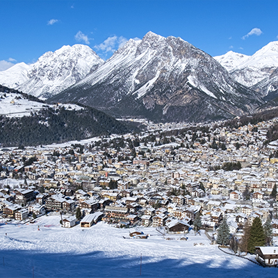 Ski slopes and mountains surrounding Bormio, Italy is 2 of 5 School Ski Resorts Great For Easter Skiing