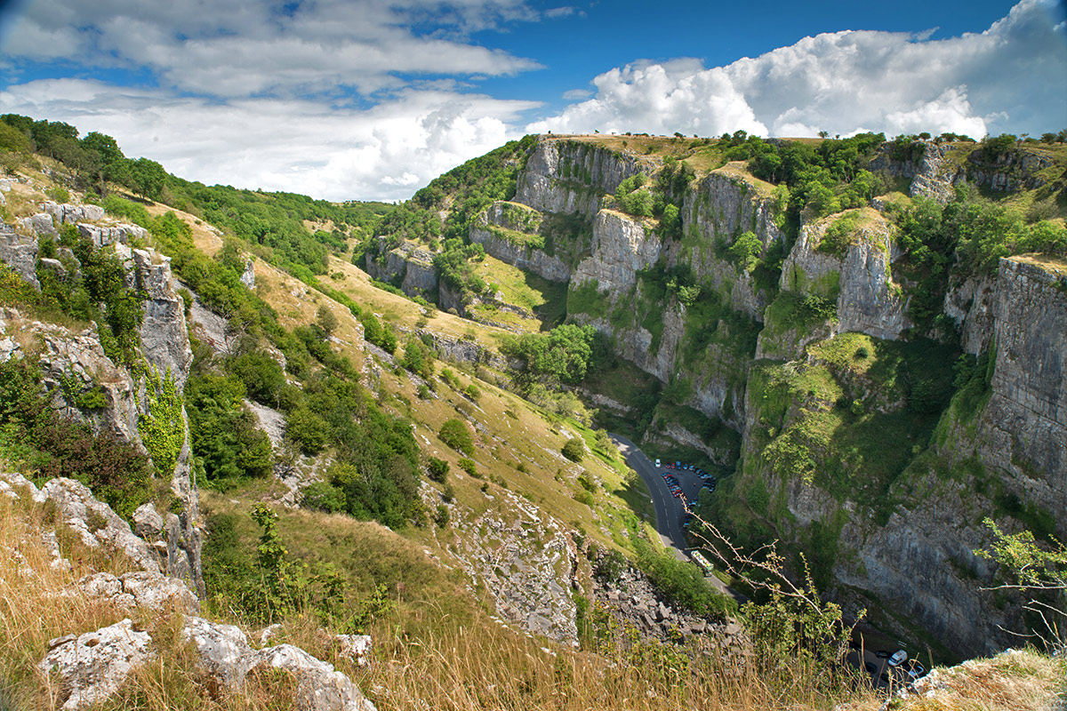 View from the top of Cheddar Gorge, Somerset, England