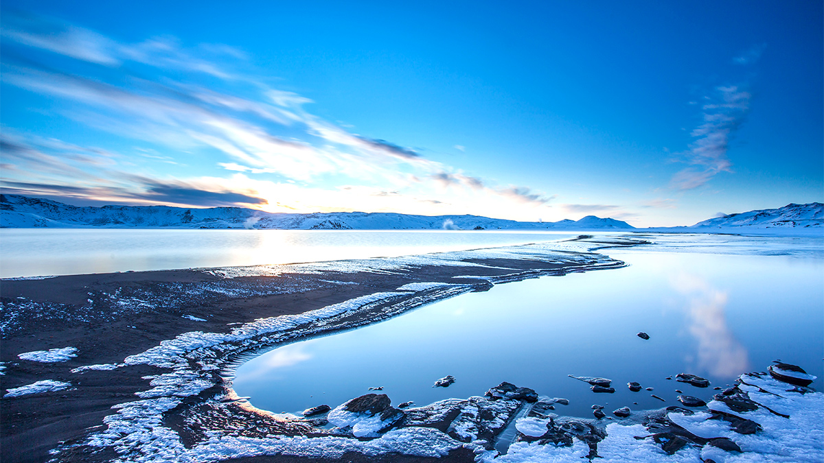 A view from a glacier in Iceland