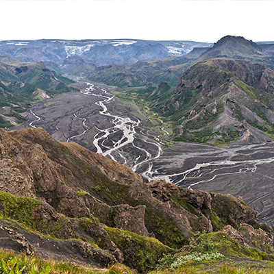 A view of the volcano Katla in Iceland