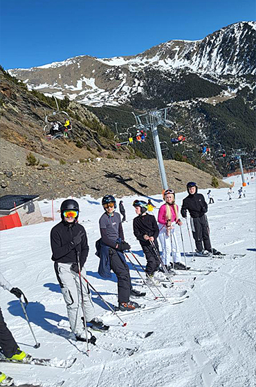 Young skiers enjoying the slopes of Vallnord in Andorra from the February half-term ski season 2023