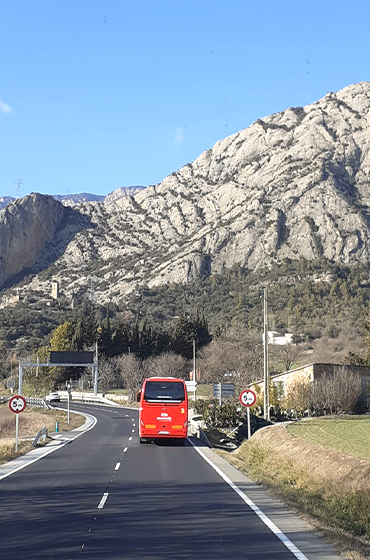 A view from the coach on the way to Vallnord, Andorra from the February half-term ski season 2023