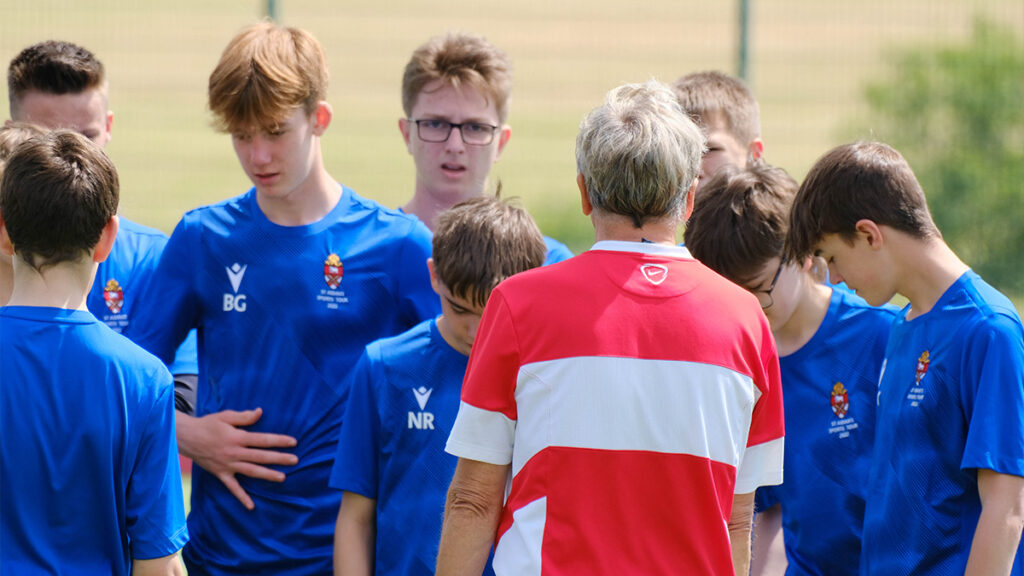 Young Footballers being coached at St Georges Park