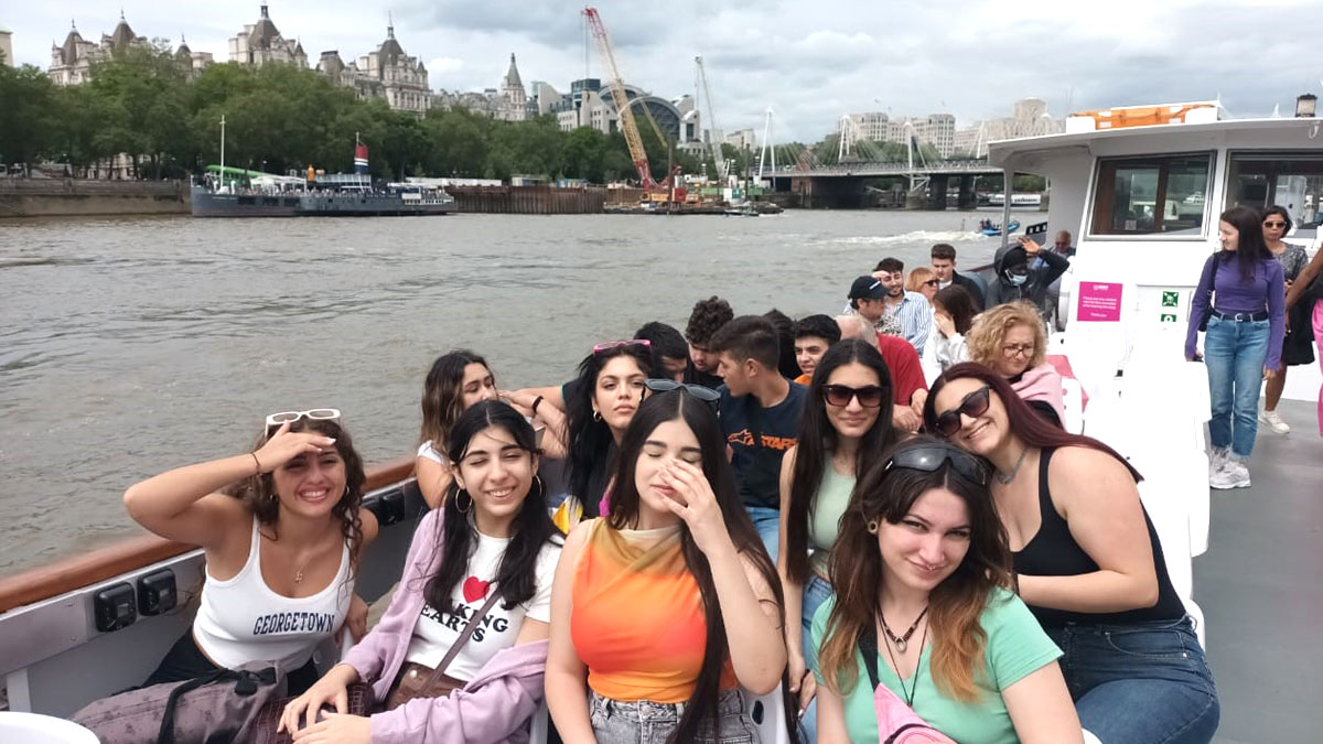 Grammar School Nicosia students on a boat tour in London