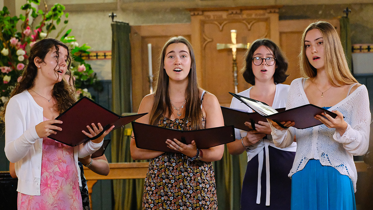 The Voices City of Derby Girls Choir perform at St Vincent's Chapel at the Edinburgh Fringe Festival in a tour organised by Rayburn Tours.