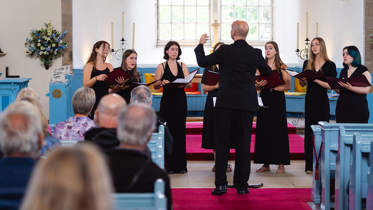 The Voices City of Derby Girl's Choir perform at Canongate Kirk at the Edinburgh Fringe Festival.