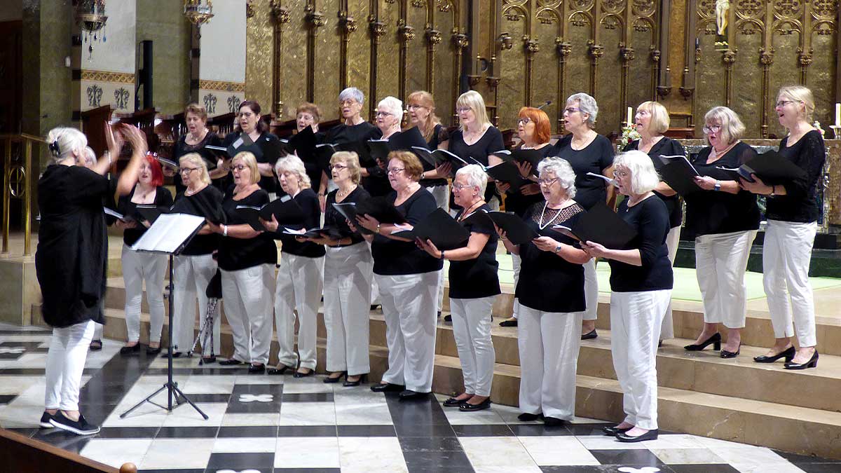 Caritas Harmony choir perform their recital inside Montserrat Monastery.