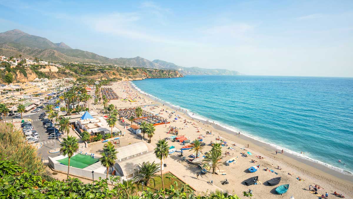 Landscape view of Malaga beach