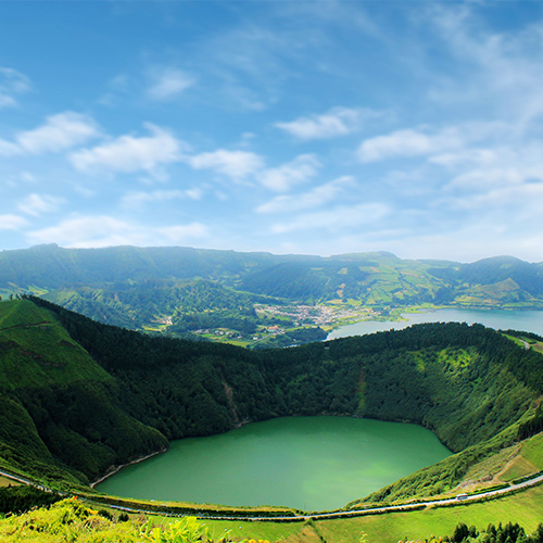 Lagoa de Santiago, of the Sete Cidades Caldera complex, in the Azores.