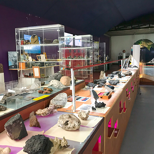 Exhibits from inside the Vulcanological and Geothermal Observatory on the Azores
