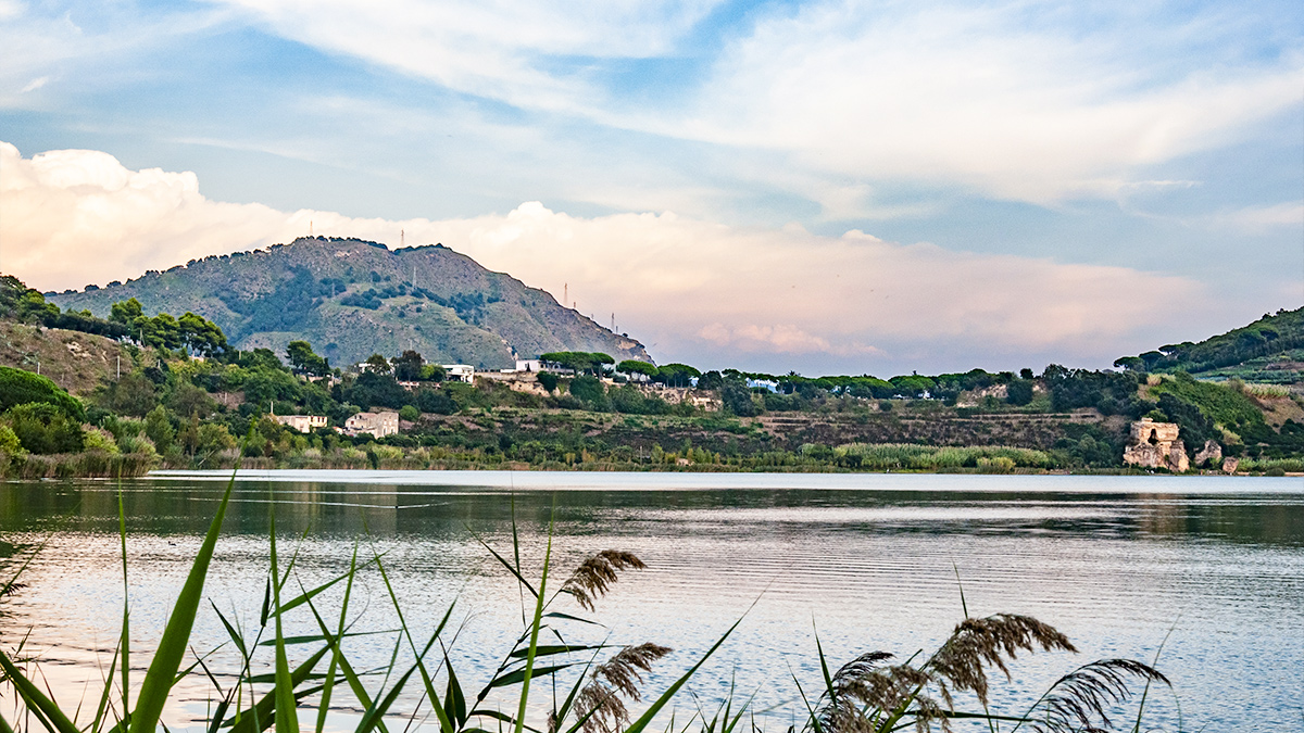 Mountain landscape with the Averno lake