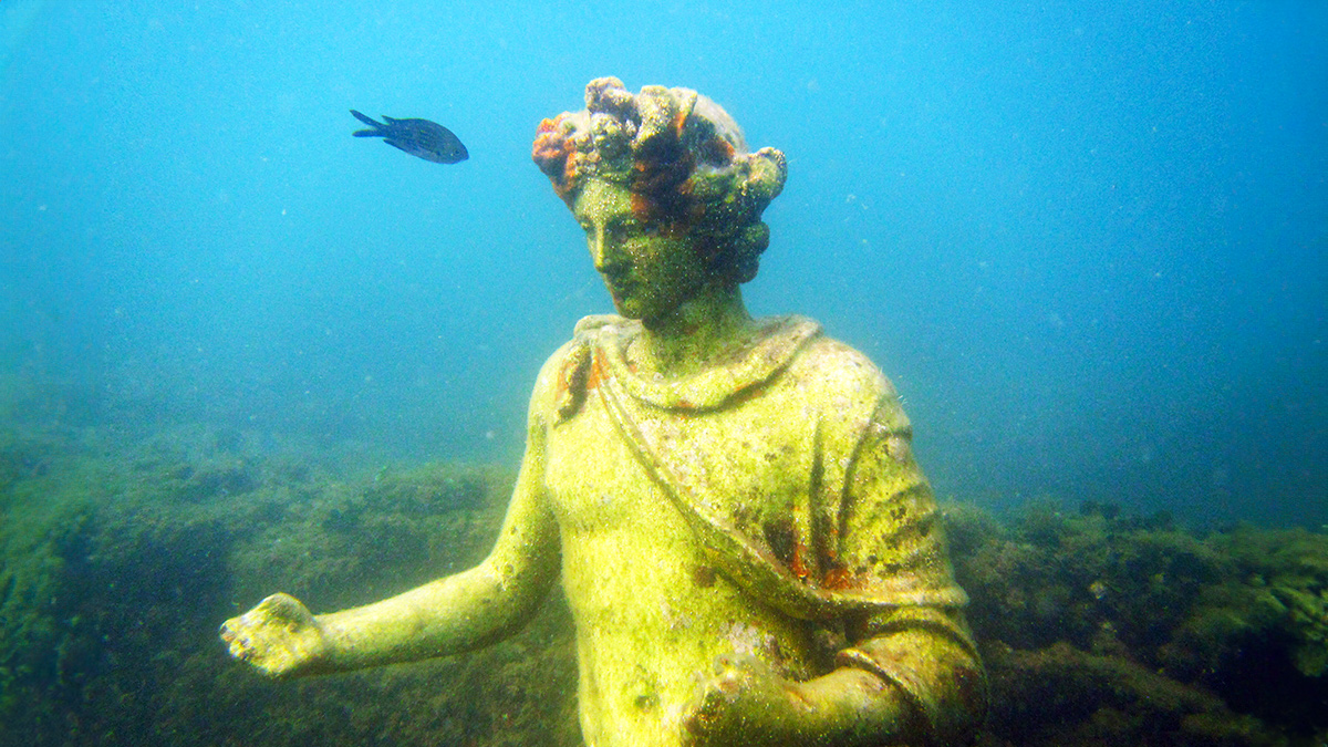 Roman statue underwater in Baiae