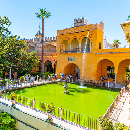 The Pond of Mercury at the Real Alcazar in Seville.