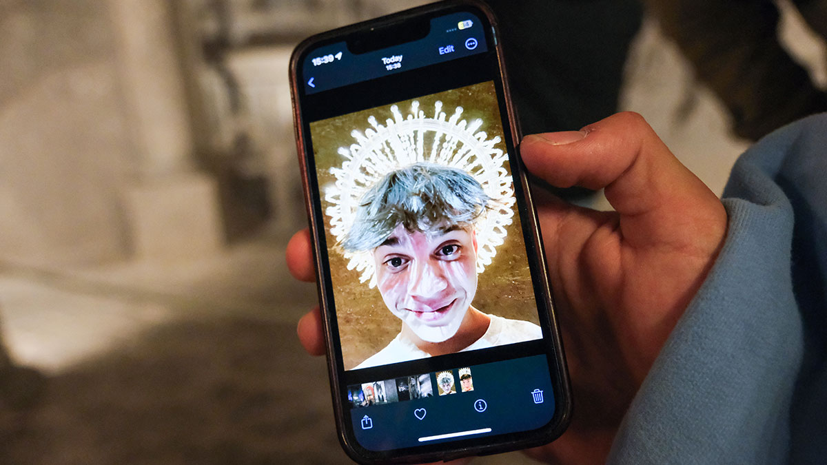 Student poses for a photo at the Wieliczka Salt Mine Krakow