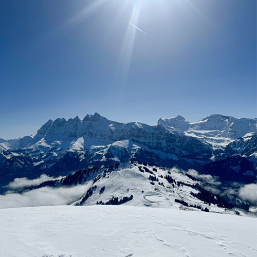 a view over the alps in Morzine, France during a ski trip