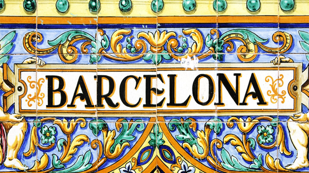 Barcelona on terracotta tiles
