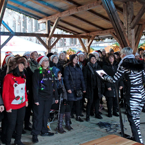 Choir singing at a Christmas Market